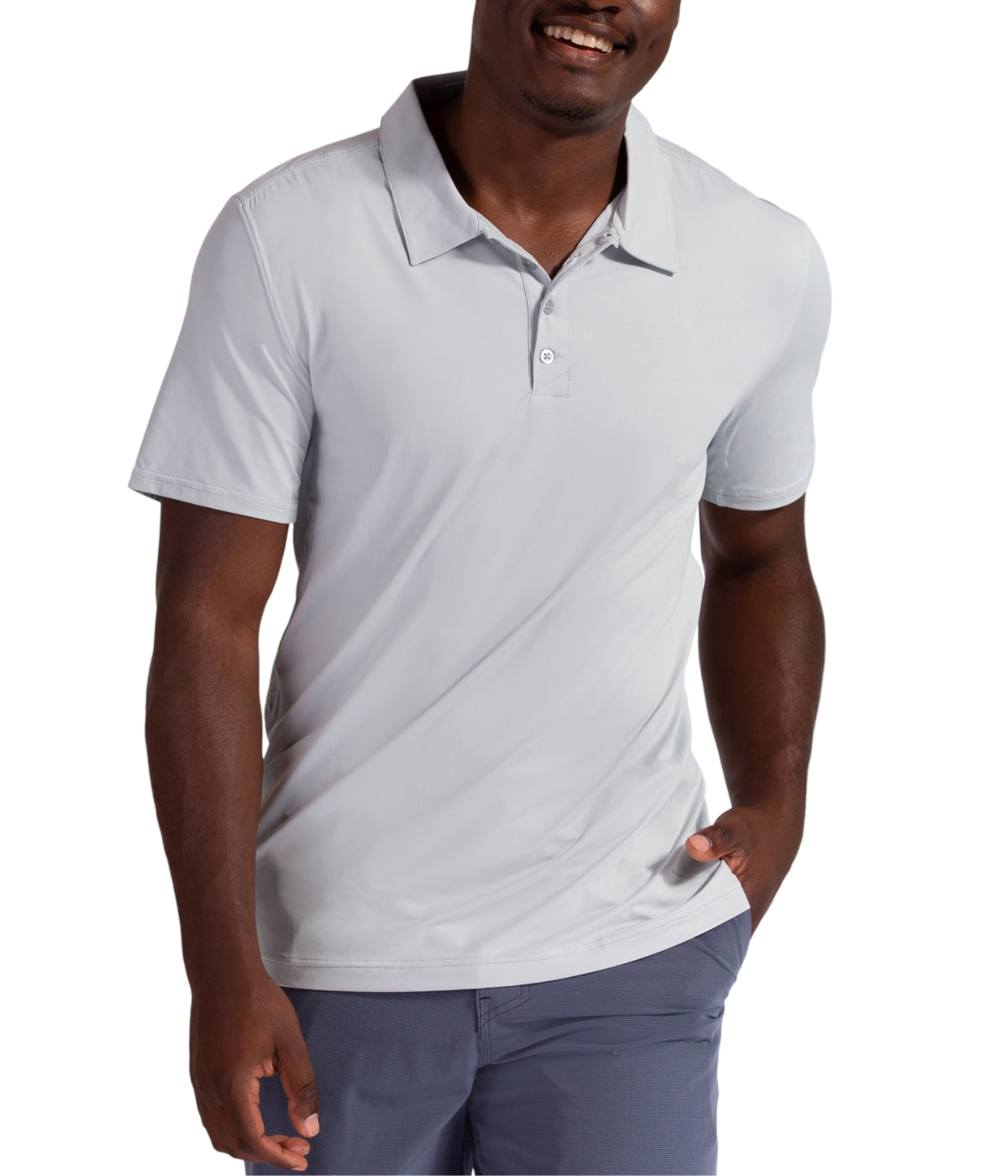  BloqUV BloqUV Men's UPF 50+ Sun Protection Short Sleeve Polo Shirt - Soft Gray - Bonton