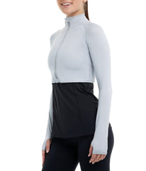 BloqUV Women's UPF 50+ Sun Protection Full Zip Crop Top