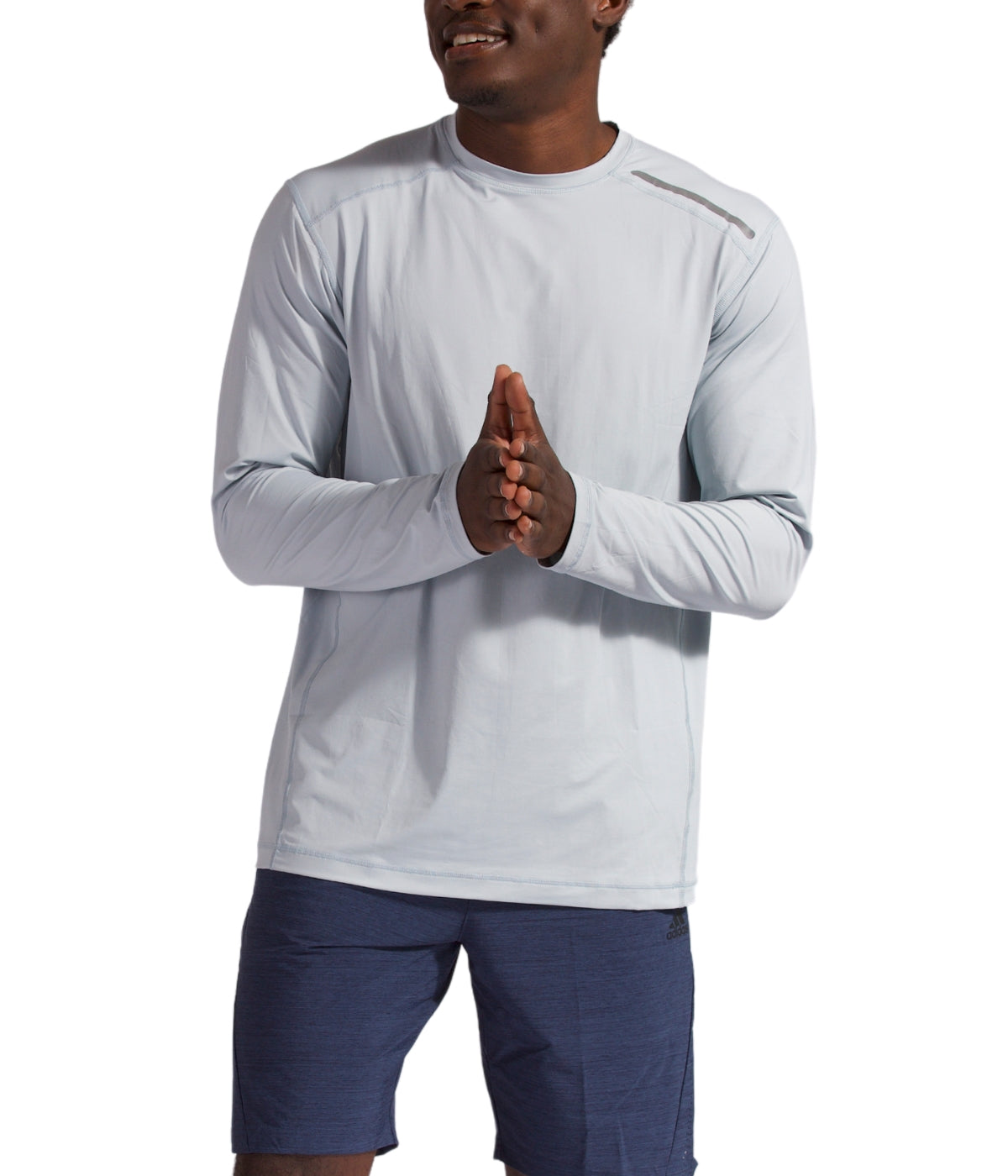  BloqUV BloqUV Men's UPF 50+ Sun Protection Long Sleeve Jet Tee Top - Soft Gray - Bonton