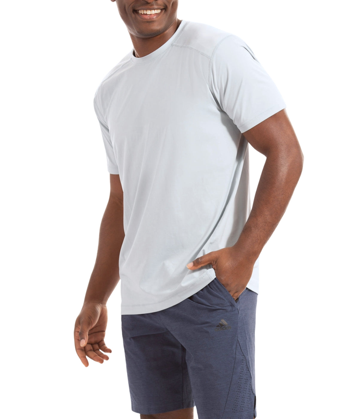  BloqUV BloqUV Men's UPF 50+ Sun Protection Short Sleeve Crew Neck Top - Soft Gray - Bonton