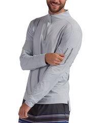 BloqUV Men's UPF 50+ Sun Protection Long Sleeve Mock Zip Top