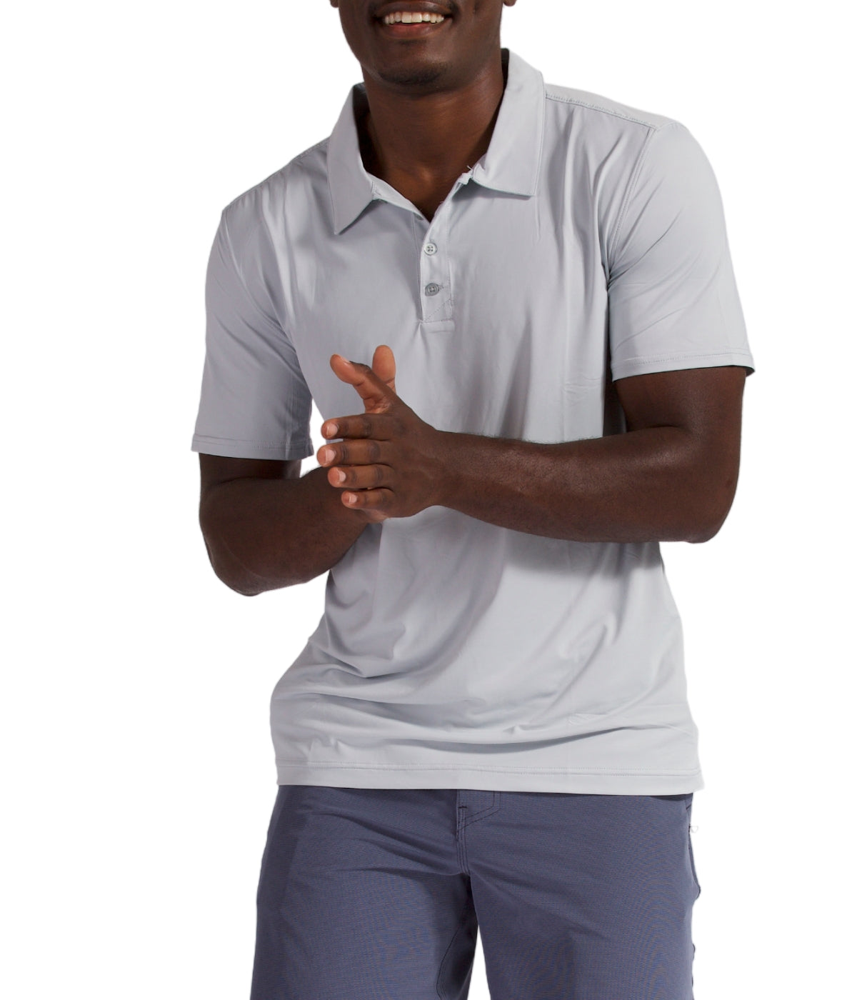  BloqUV BloqUV Men's UPF 50+ Sun Protection Short Sleeve Polo Shirt - Soft Gray - Bonton