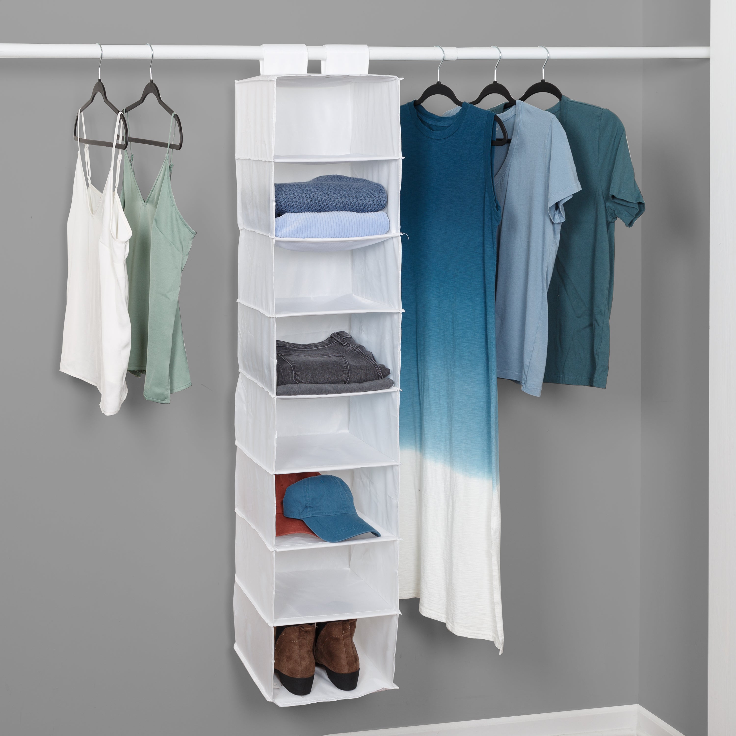  Honey-Can-Do 8 Shelf Hanging Closet Organizer - White - Bonton