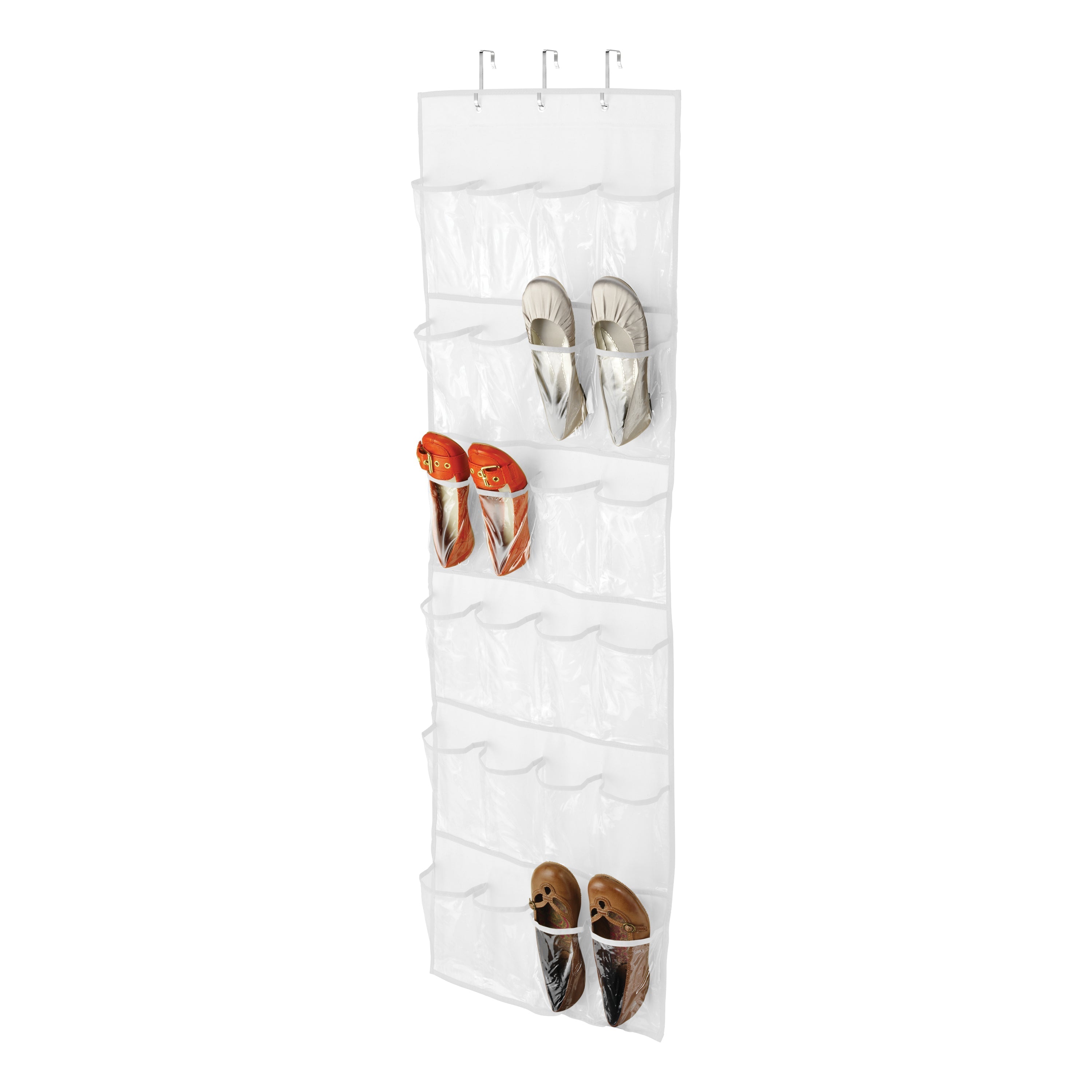  Honey-Can-Do Over the Door 24-Pocket Shoe Organizer - White - Bonton