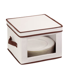 Canvas Square Stemware and More Storage Box with Lid