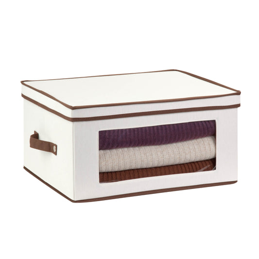 Canvas Window Storage Box with Lid