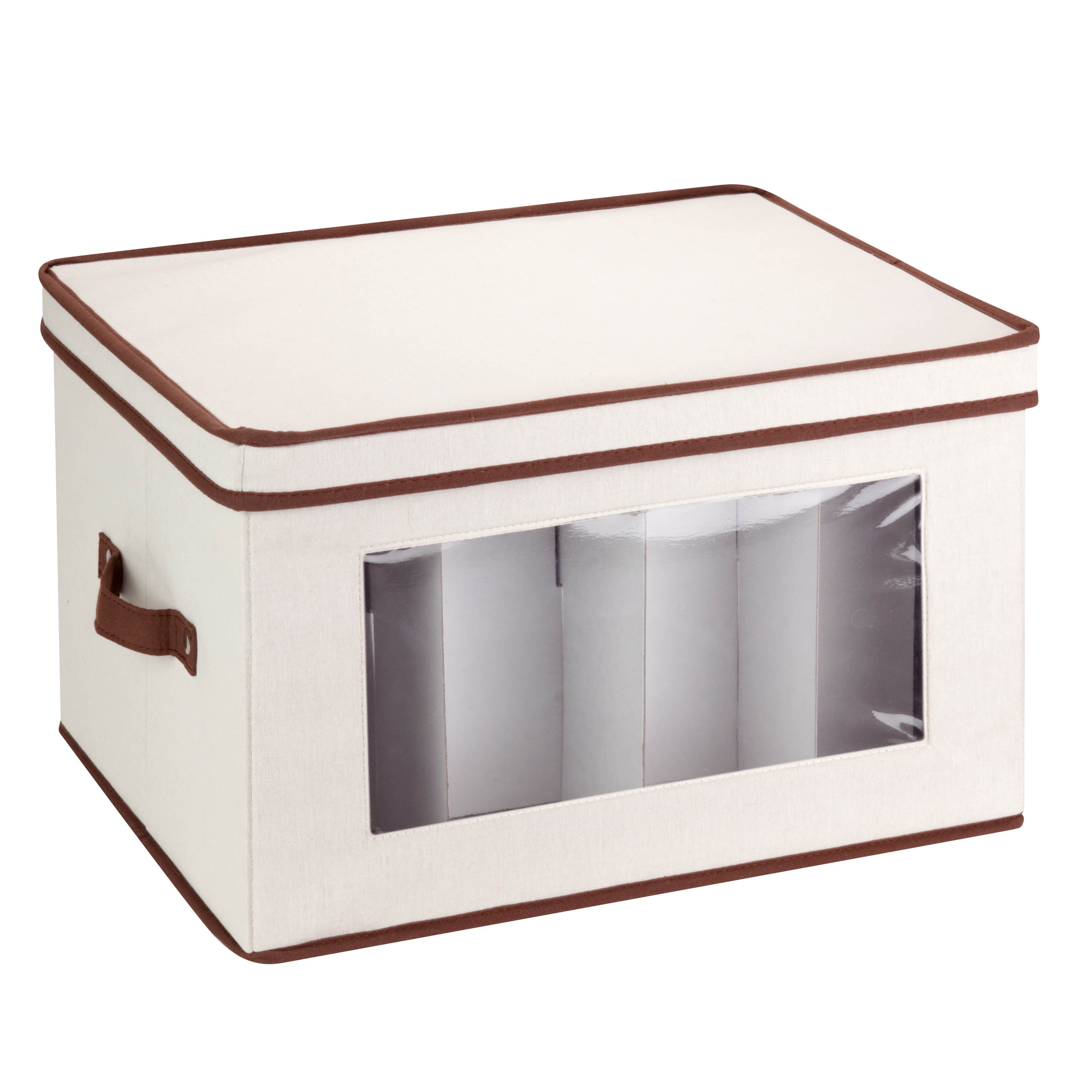  Honey-Can-Do Canvas Window Storage Box with Lid - Natural - Bonton