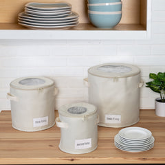 Round Dinnerware Storage Box Set of 3