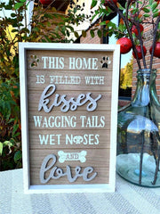 Rustic Farmhouse Wood Dog Sign Decor