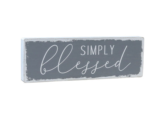 Farmhouse Style Simply Blessed Wooden Sign