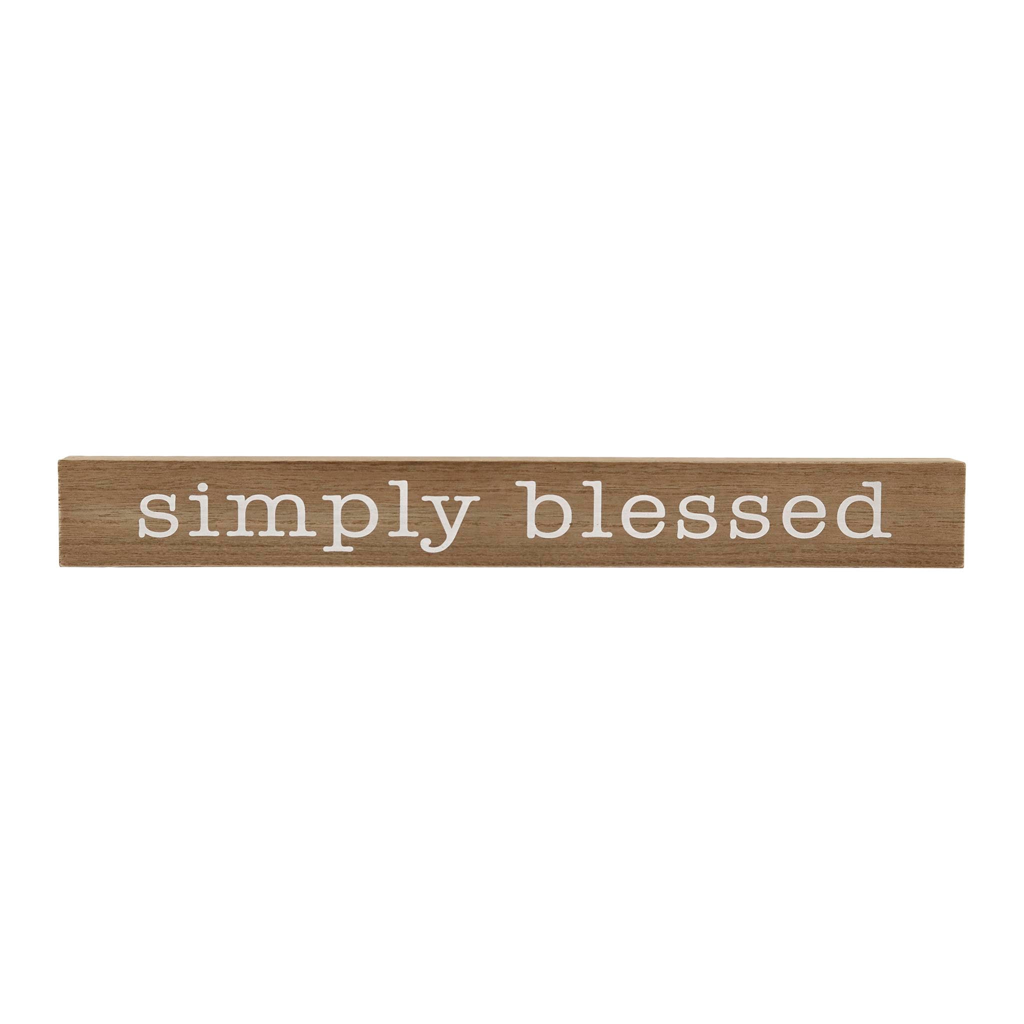  Paris Loft Simply Blessed Rustic Wood Block Sign - Brown - Bonton