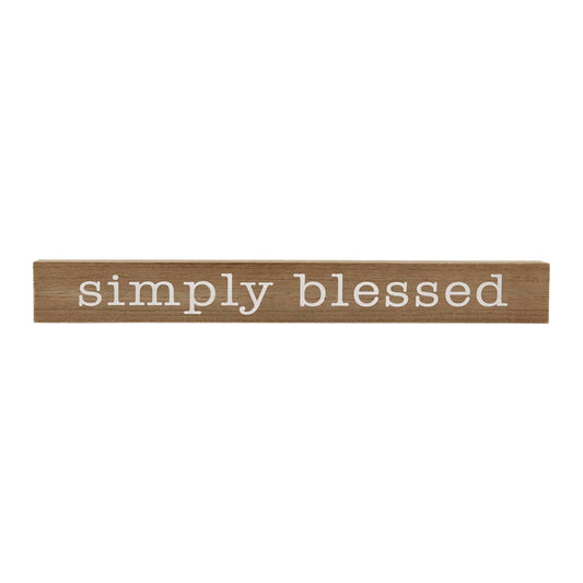 Simply Blessed Rustic Wood Block Sign