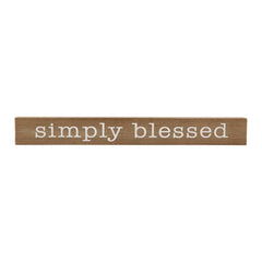 Simply Blessed Rustic Wood Block Sign