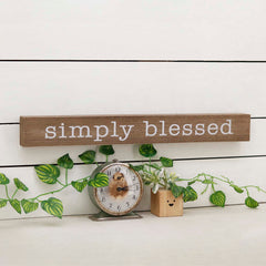 Simply Blessed Rustic Wood Block Sign