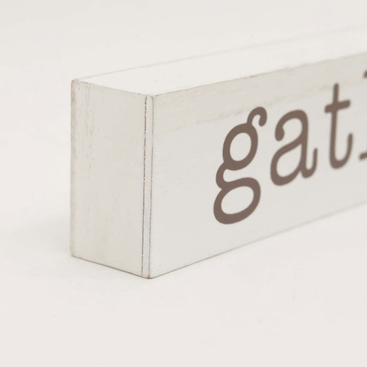 Gather Together Rustic Wood Block Sign