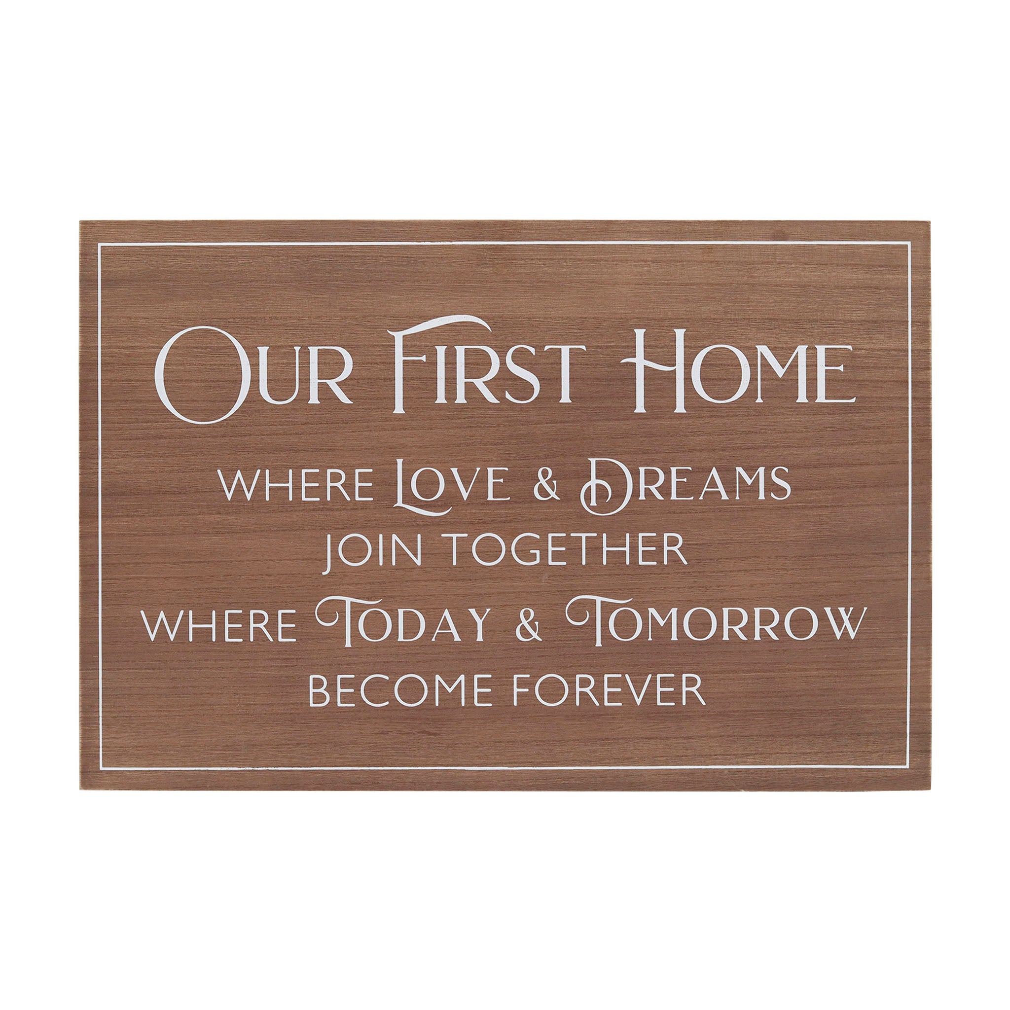  Paris Loft Our First Home Farmhouse Wood Wall Plaque - Brown - Bonton