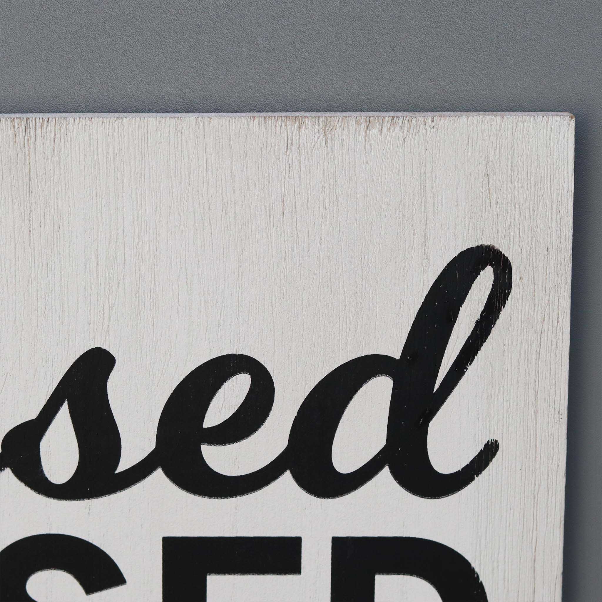  Paris Loft Stressed Blessed & Coffee Obsessed Farmhouse Wall Sign - White - Bonton