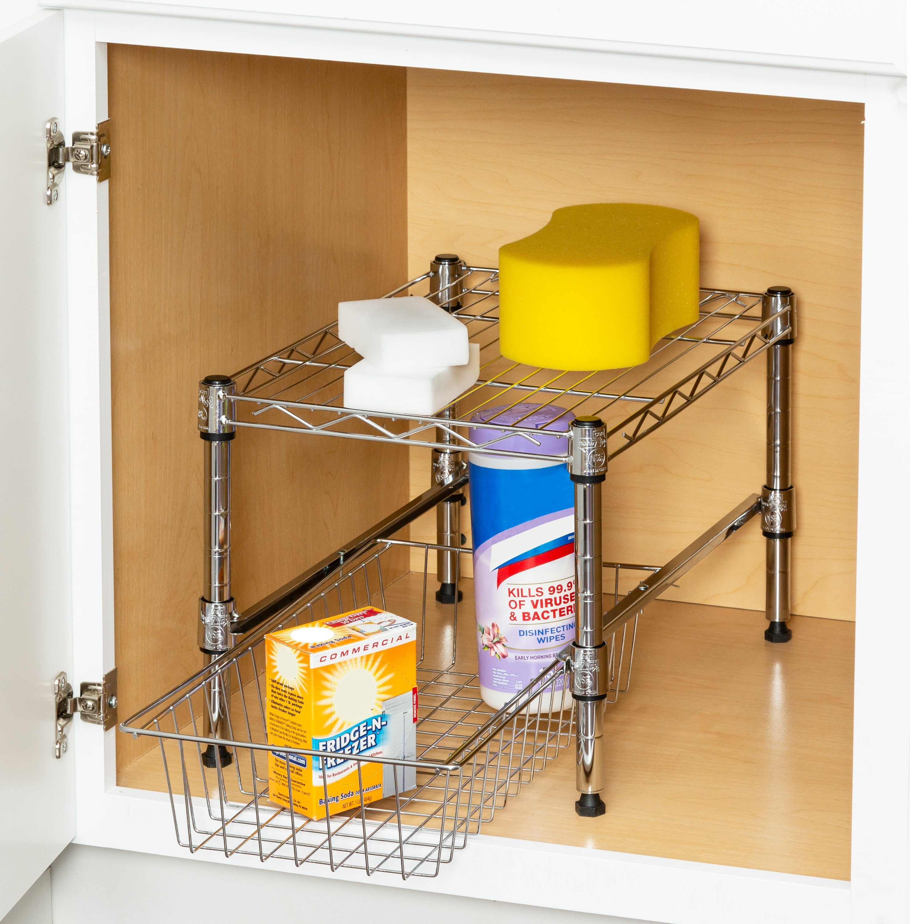  Honey-Can-Do Stacking Cabinet Organizer-Sm - Chrome - Bonton