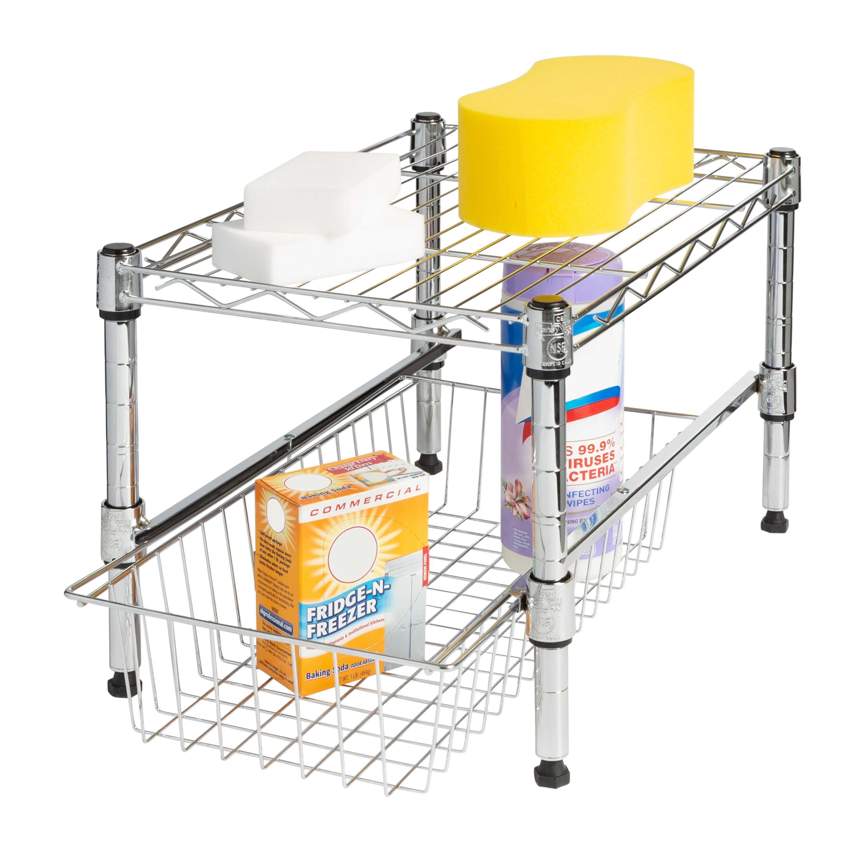  Honey-Can-Do Stacking Cabinet Organizer-Sm - Chrome - Bonton