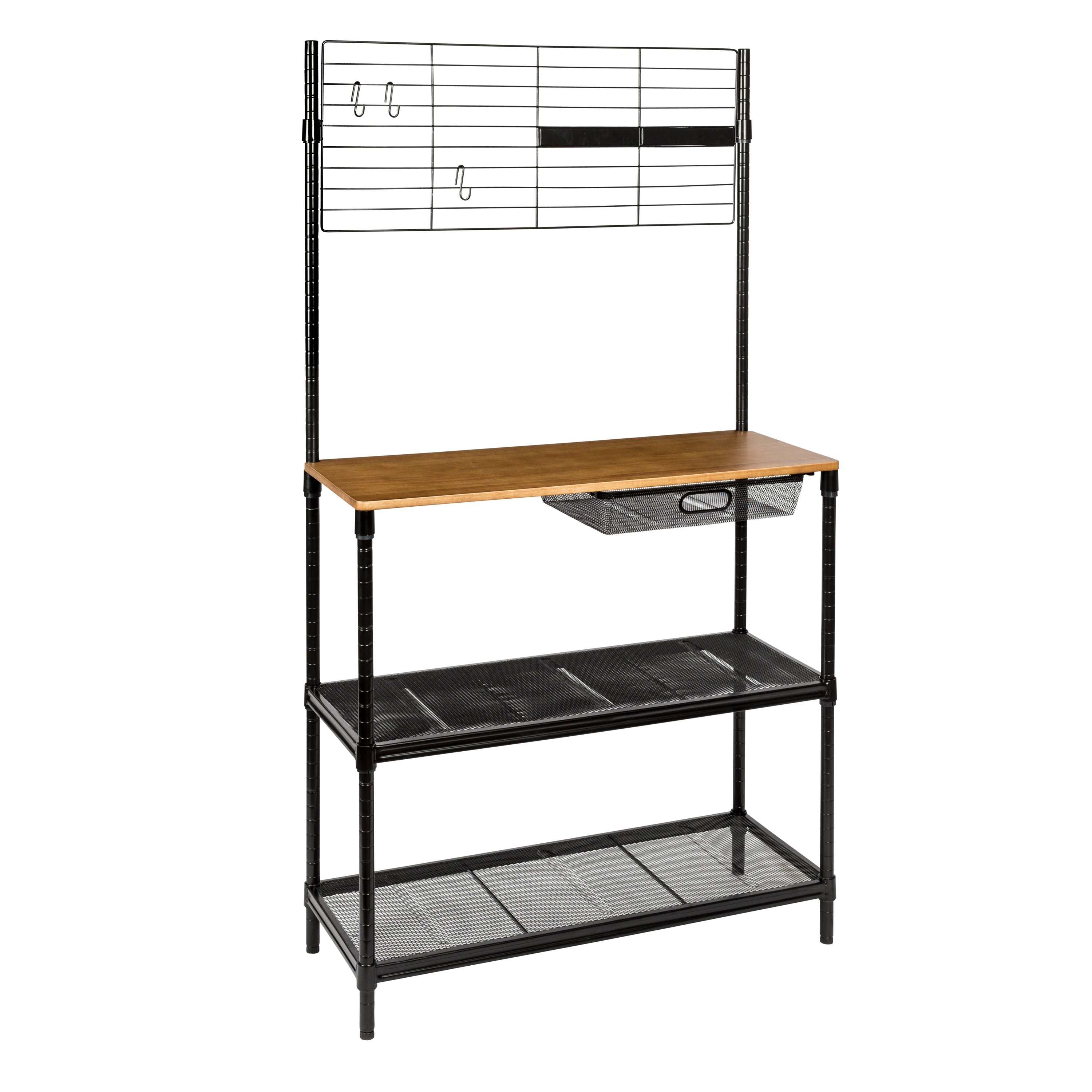 Honey Can Do Black Kitchen Bakers Rack Black BONTON