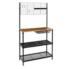 Black Kitchen Bakers Rack