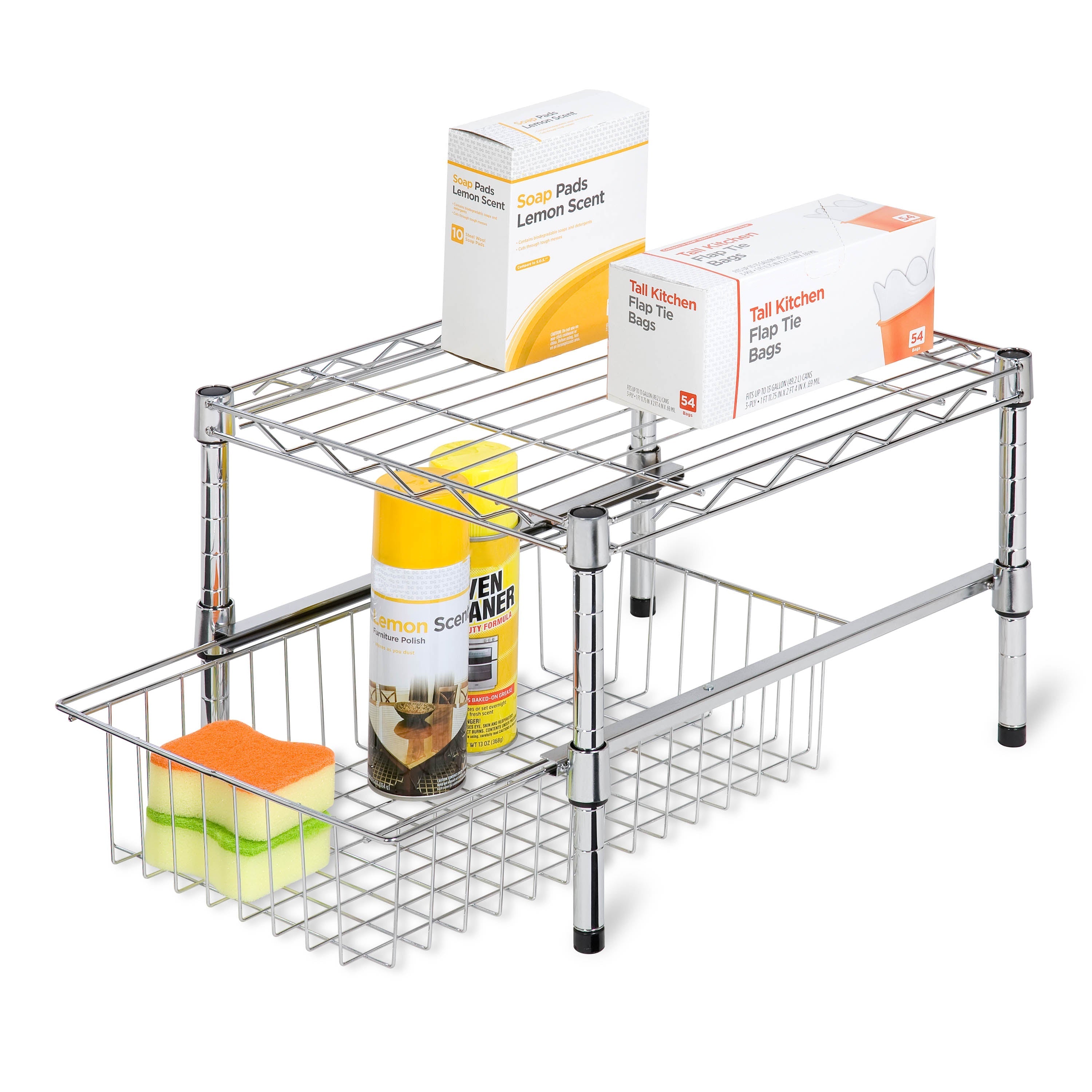  Honey-Can-Do Stacking Cabinet Organizer - Chrome - Bonton