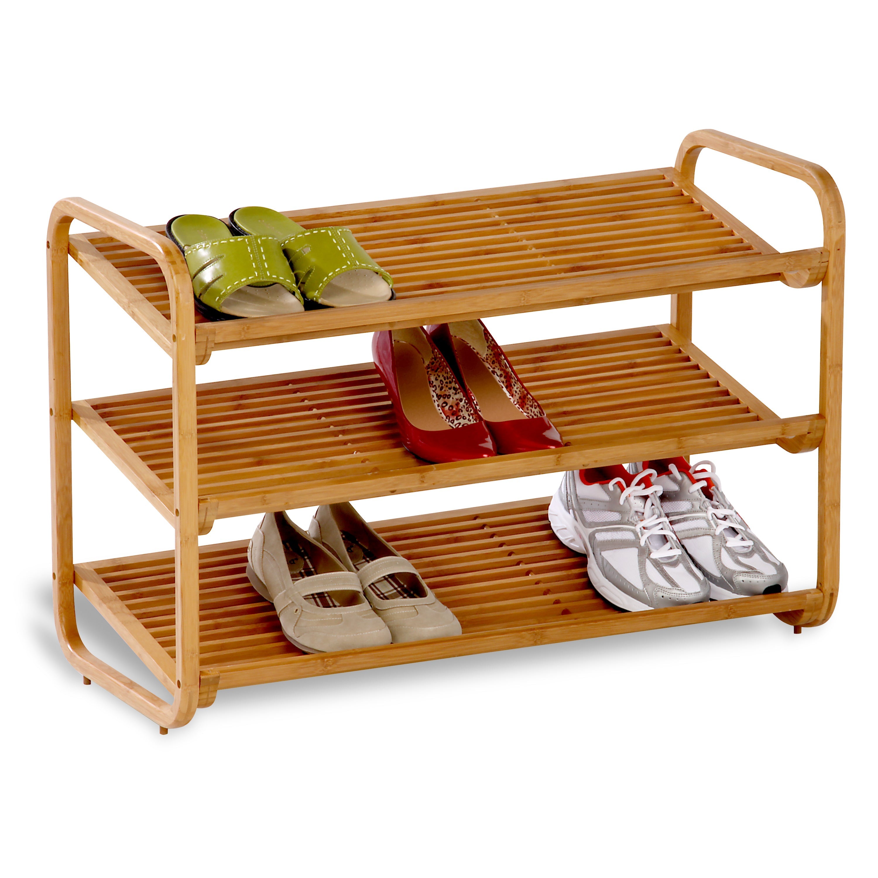  Honey-Can-Do 3-Tier Bamboo Shoe Rack - Natural - Bonton