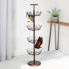 4-Tier Revolving 24-Pair Bronze Shoe Tree