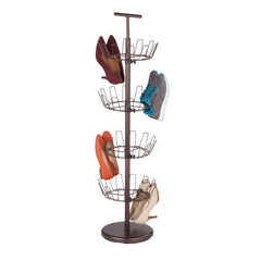 4-Tier Revolving 24-Pair Bronze Shoe Tree