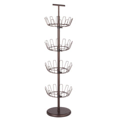 4-Tier Revolving 24-Pair Bronze Shoe Tree