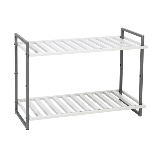 2-Tier Tubular Metal Shoe Rack