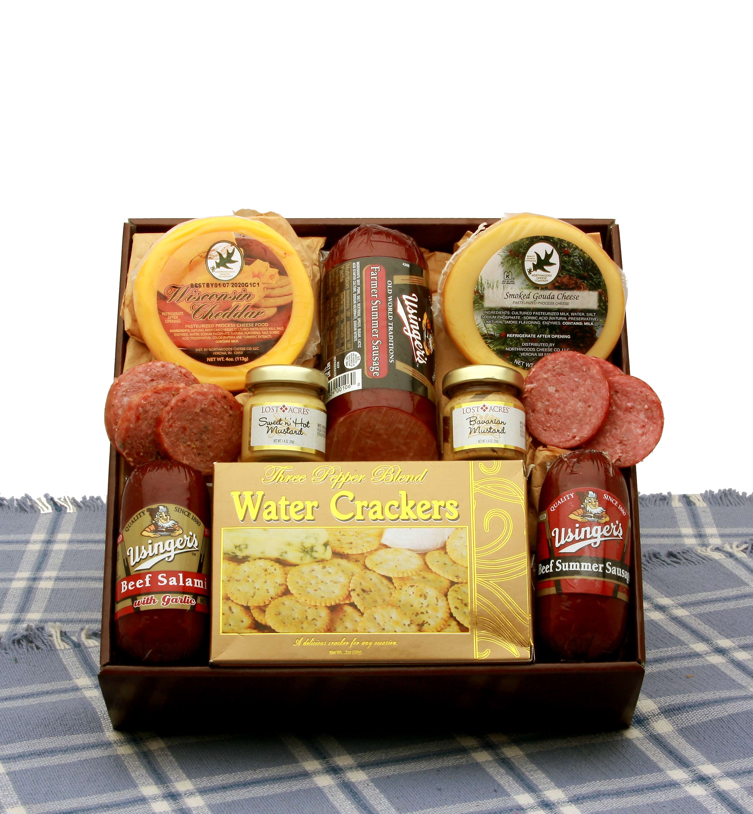  GBDS Hearty Favorites Meat & Cheese sampler - meat and cheese gift baskets - Multi - Bonton