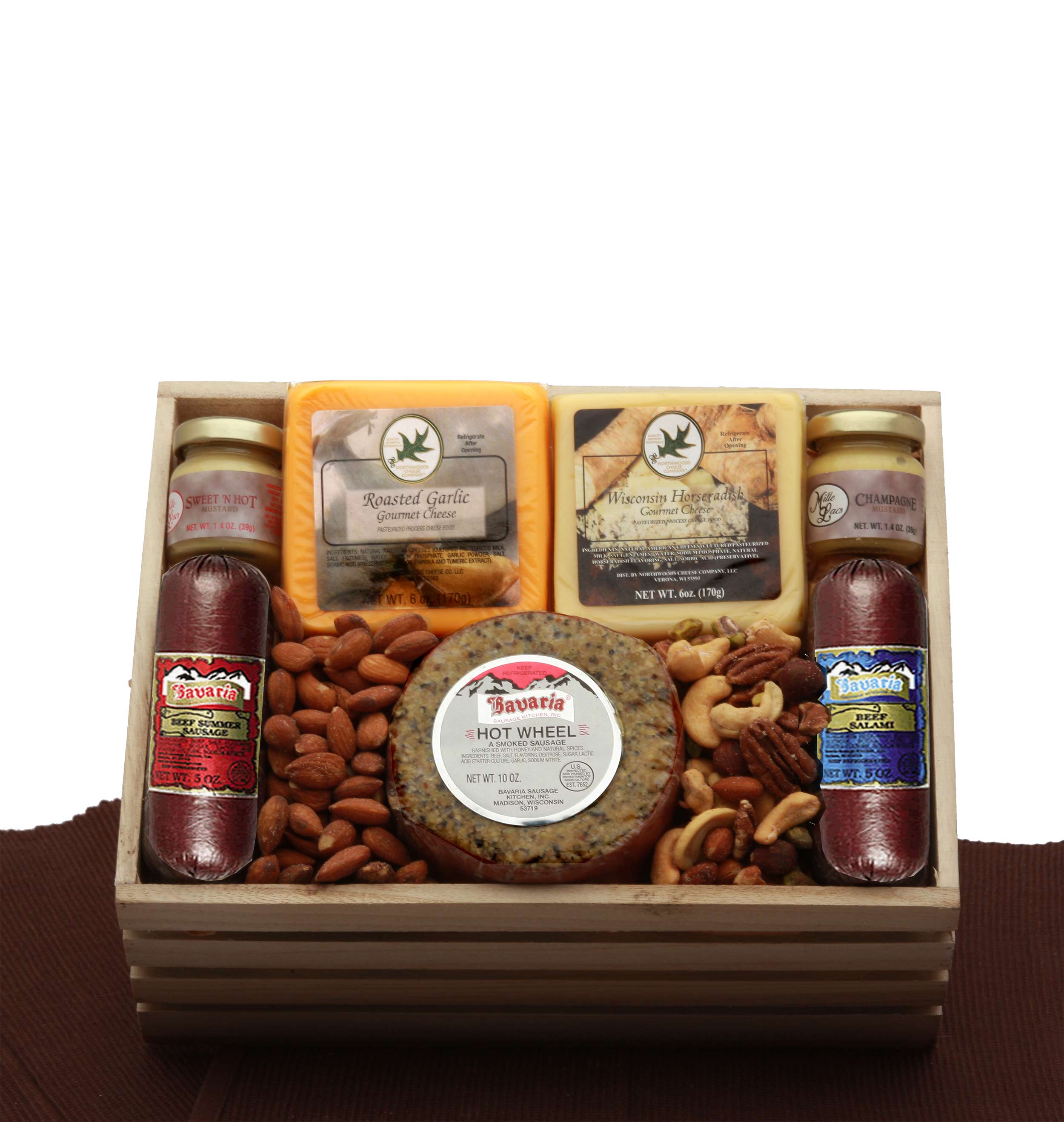  GBDS Premium Selections Meat & Cheese Gift Crate - meat and cheese gift baskets - Multi - Bonton