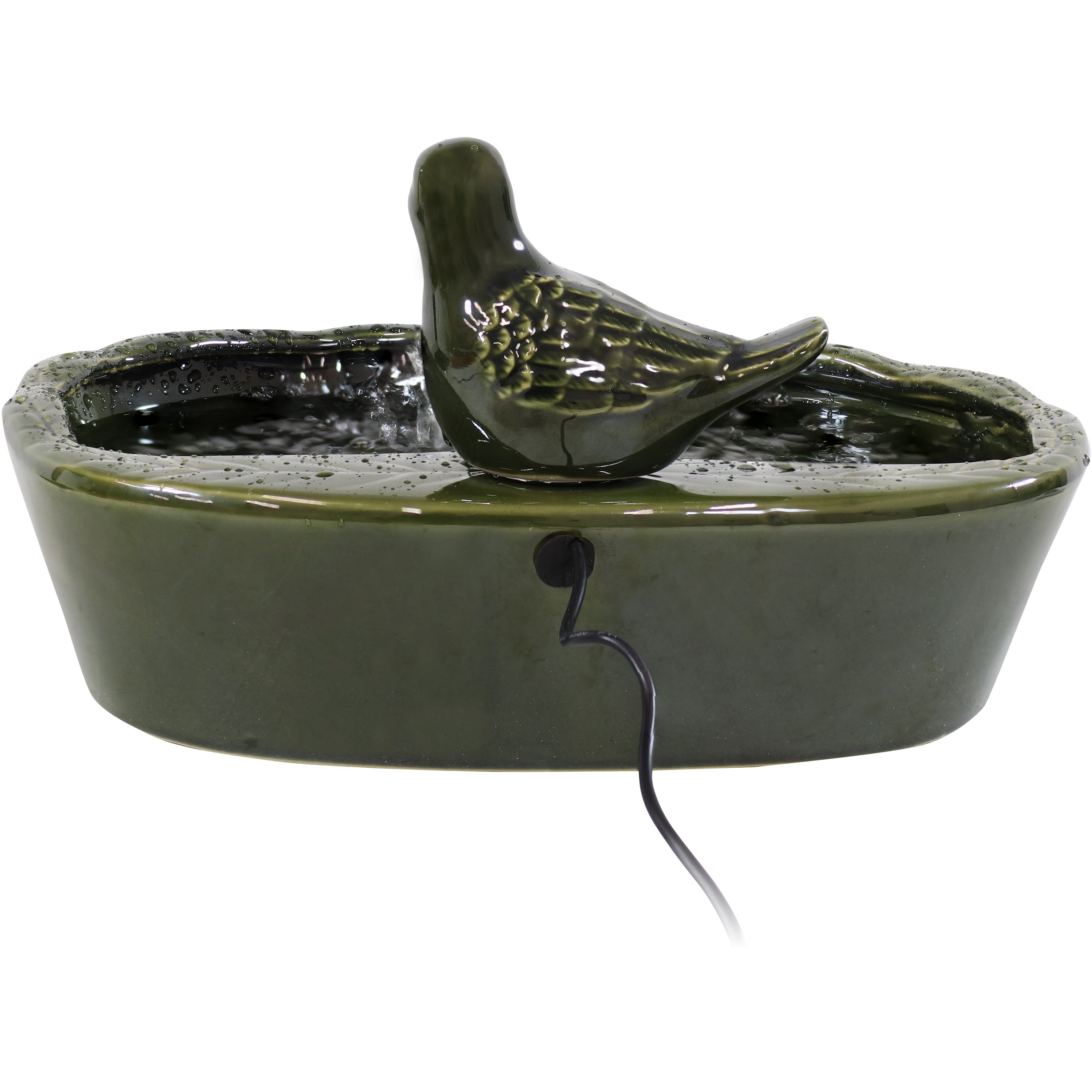  Sunnydaze Decor Solar Powered Glazed Ceramic Dove Water Fountain with Submersible Pump and Filter - 7