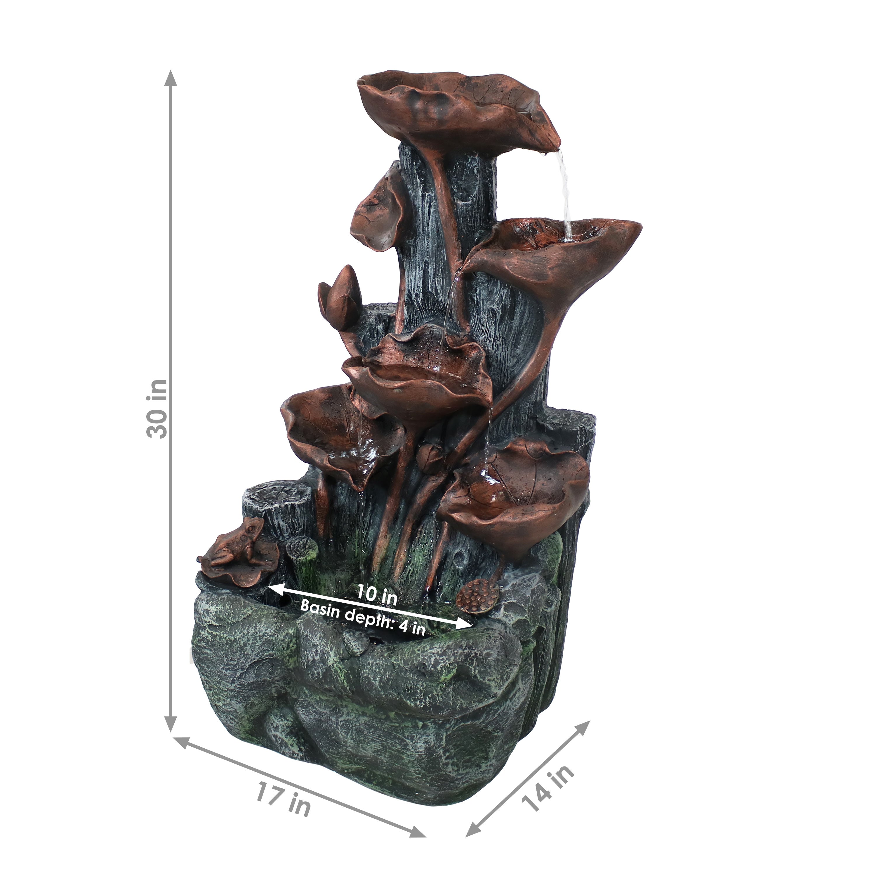  Sunnydaze Decor Solar Powered Tiered Driftwood and Flourishing Stem Rock Fountain with LED Light - 29