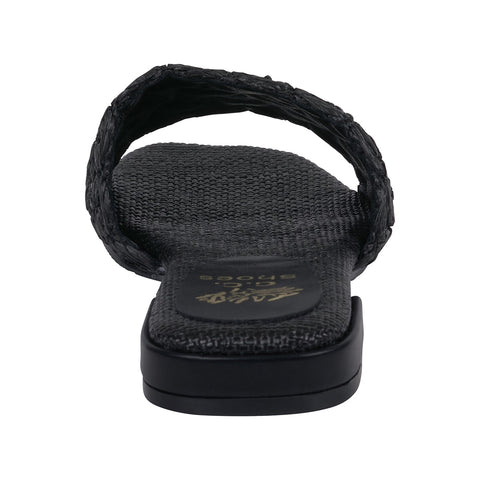 Women's Kendra Black Woven Flat Sandals