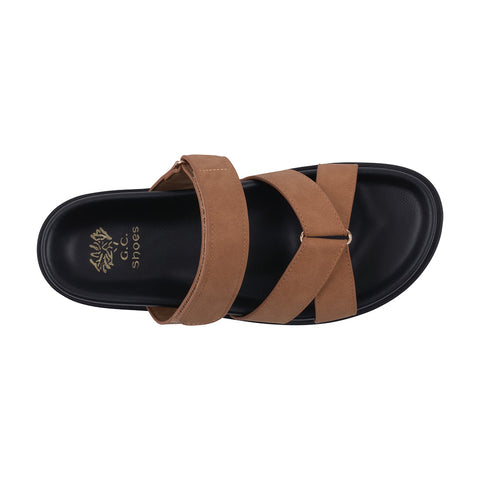 Women's Denny Tan Velcro Slide Footbed Sandals