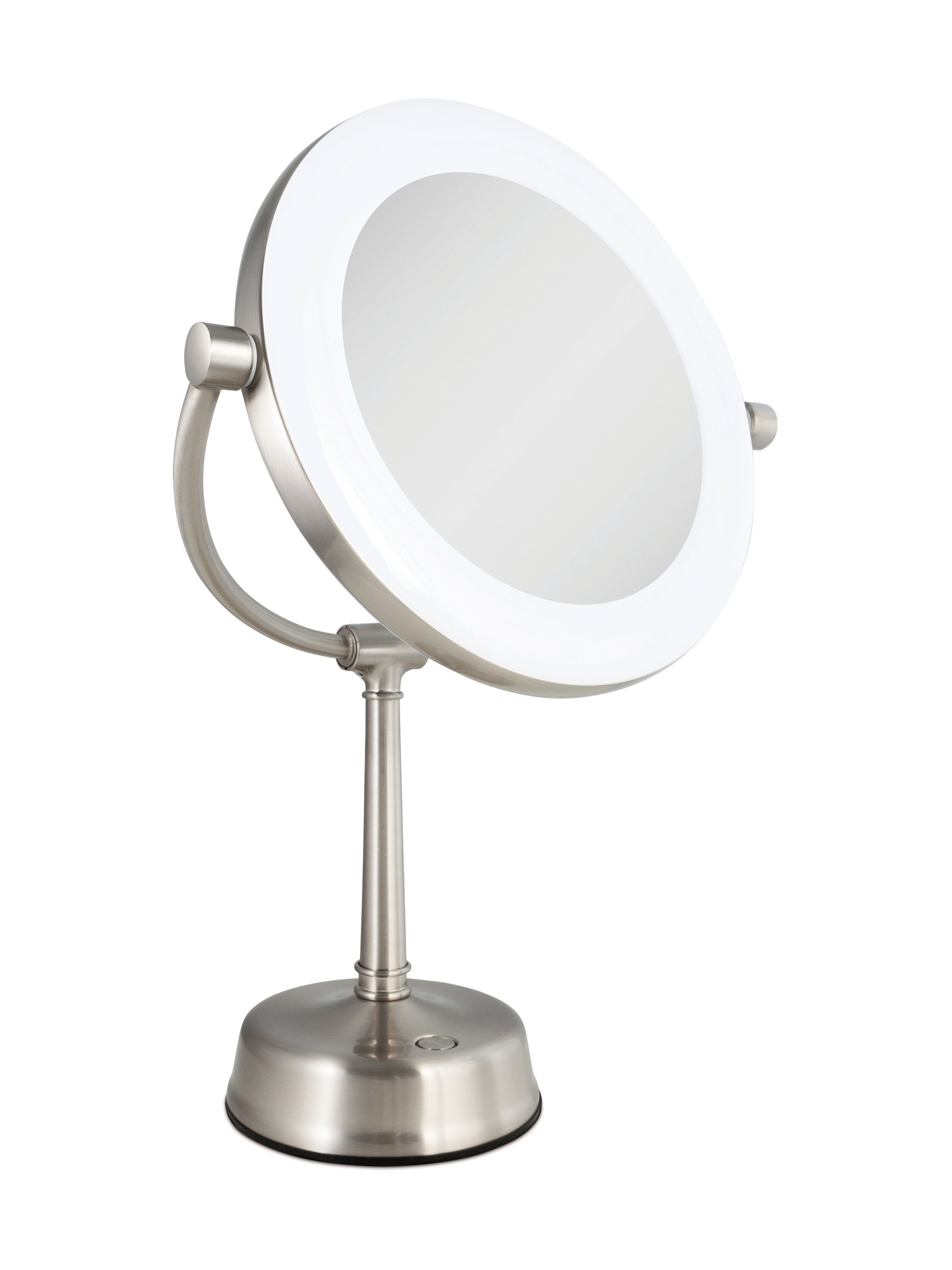  Zadro Lexington Lighted Makeup Mirror with 10X/1X Magnification - Satin Nickel - Bonton