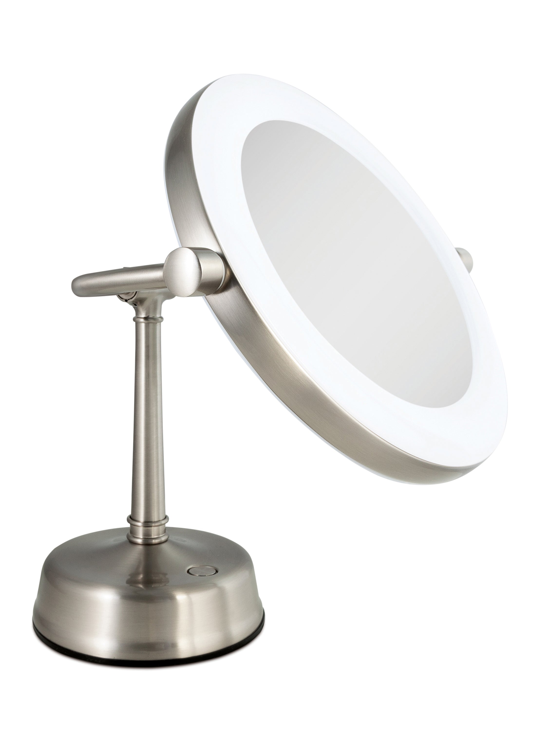  Zadro Lexington Lighted Makeup Mirror with 10X/1X Magnification - Satin Nickel - Bonton