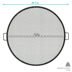 Heavy-Duty Steel Round X-Marks Fire Pit Cooking Grilling BBQ Grate