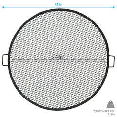 Heavy-Duty Steel Round X-Marks Fire Pit Cooking Grilling BBQ Grate