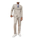  Mens Three Piece Solid Texture Notch Lapel Suit With Matching Vest Tan - Tan - Bonton