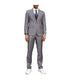  Mens Three Piece Pinstripe Peak Lapel Suit With Matching Vest Grey - Grey - Bonton