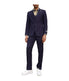  Mens Three Piece Pinstripe Peak Lapel Suit With Matching Vest Navy - Navy - Bonton