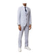  Mens Three Piece Windowpane Notch Lapel With Matching Vest Light Grey - Light Grey - Bonton