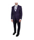  Mens Three Piece Solid Peak Lapel Suit With Matching Vest Eggplant - Eggplant - Bonton