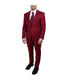  Mens Three Piece Solid Peak Lapel Suit With Matching Vest Cherry Red - Cherry Red - Bonton