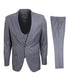  Mens Three Piece Solid Peak Lapel Suit With Matching Vest Light Grey - Light Grey - Bonton