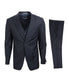  Mens Three Piece Solid Notch Lapel Suit With Matching Vest Charcoal - Charcoal - Bonton