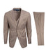  Mens Three Piece Solid Notch Lapel Suit With Matching Vest Mid Tan - Mid Tan - Bonton